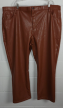 Abercrombie Curve Love Straight Ultra High Rise Brown Vegan Leather 37/24S - £27.15 GBP