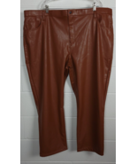 Abercrombie Curve Love Straight Ultra High Rise Brown Vegan Leather 37/24S - $34.65