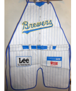 MILWAUKEE BREWERS Baseball Jersey Apron BBQ Lee Wisconsin Gas Vinyl Adul... - £12.65 GBP