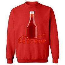 Ketchup Condiment Easy Halloween Costume Tshirt Set - Sweatshirt Red - £38.21 GBP