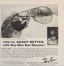 1956 Print Ad Ray Ban Sage Green Shooting Glasses Hunter Aims Rochester,NY - $13.93