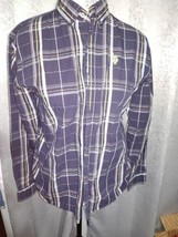 US Polo Assn. Long Sleeve Shirt Youth Blue/White Plaid SIZE 14-16  - £7.62 GBP