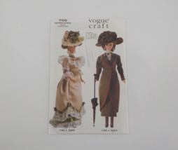 VOGUE CRAFT PATTERN #7109 11 1/2&quot; FASHION DOLL CLOTHES CIRCA 1900-10 UNC... - $14.99