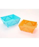 Kuhn Rikon 2 Piece Folding Colander Baskets Aqua/Tangerine K65360 QVC St... - €21,28 EUR