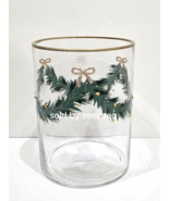 Christmas Rhinestones Bows Garland Jeweled Glass Vase Candle Holder 8" - $44.54