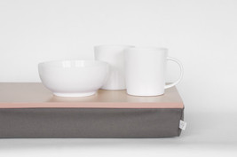 Minimalistic style serving tray, laptop stand, pillow tray- pastel nude with bro - £39.26 GBP