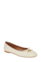 10 - Tory Burch $268 Rice Paper Ivory Charm Ballet Flats Shoes NEW w/ Bo... - $118.00