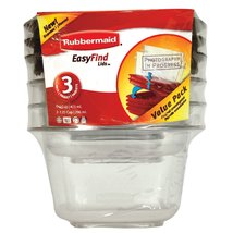 Rubbermaid Food Storage Container 6 Piece 1-1/4 Cup Square Clear Base - £17.28 GBP