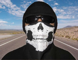 Skull Bone Bandana Mask Scarf Skeleton Motorcycle Headband Ski Face Neck Jaw USA - £3.88 GBP