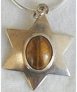 Brown cat eye David Star pendant - €21,71 EUR