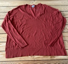 Abound Women’s Ribbed V Neck sweater size L Red T2 - $10.79