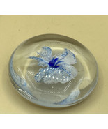 Tom Hesse Flat Miniature Flower Paperweight Signed READ - €23,21 EUR