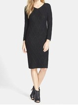 Marc New York Winter Fall Church heavy Cable Knit Black Sweater Dress plus 2X 3X - £63.11 GBP