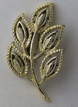 Gerrys Brooch Pin Gold Tone 2&quot; Leaf Signed Vintage - £8.96 GBP