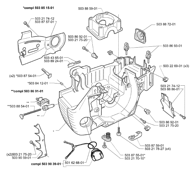 Husqvarna Chainsaw Chain Tensioner – Fits 340 345 346 350 351 353 (537 07 12 01)