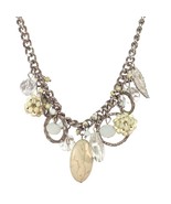 Vintage Charm Gem Stone Feather Boho Statement Necklace Womens Costume J... - €25,42 EUR