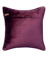 Handmade 16&quot;x16&quot; Quilted Purple Velvet Cushion Cover, Plum Furry - £27.00 GBP+