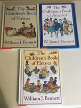 William Bennett Childrens Book Of America Heroes Virtues Lot Set History 3 - £15.91 GBP