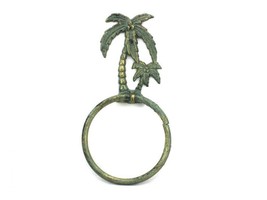 [Pack Of 2] Antique Bronze Cast Iron Palm Tree Towel Holder 9&quot; - £32.73 GBP