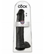 King Cock Realistic Dildo With Balls Black 15 Inch - $2,161.84 MXN