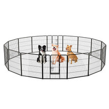 16 Panel 24/32/40 Inches Height Dog Playpen with Lock and Large Door-32 ... - £207.38 GBP