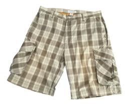 Vtg Quicksilver Edition Olive Green Plaid Shorts Mens 36 Y2k Skater w/Po... - $33.25