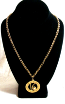 Vintage Gold Toned Chain Necklace Happy 16th Birthday Pendant Faux Pearl... - $645.41 MXN