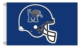 Memphis Tigers Helmet Flag 3X5ft Banner Polyester with 2 Brass Grommets - £12.54 GBP