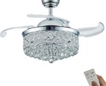 Dumaiway 48&quot; Chandelier Ceiling Fan, Contemporary Crystal Fandelier Retr... - $259.93
