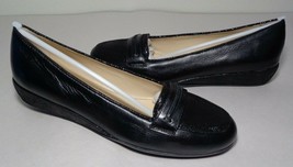 Amalfi by Rangoni Size 6.5 M ICE Black Leather Wedge Loafers New Women&#39;s Shoes - £117.91 GBP