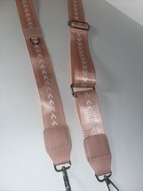 Replacement Embroidered Bag Strap 45 Inch Long Pink, White W/ Silver - £9.42 GBP