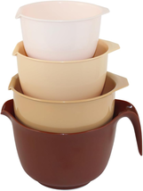 Mixing Bowls with Pour Spout, Set of 4 - Nesting Plastic Bowls (1.2Qt, 1... - $22.00