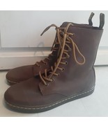 Dr Martens Tehani Ankle Boots Combat Flat Lace Up Brown Leather Womens S... - $49.49