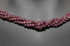 THE TWIST BEADS ERA!  36&quot; NECKLACE OF 4 MM ROUND BEADS SOFT PURPLE BLENDS - $2.29