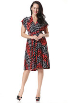 Unomatch Women&#39;s Multi-Worn Bohemia Dress Leopard Pattern Plus Size Skirt Dress  - £31.65 GBP