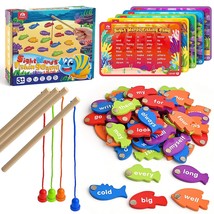 Coogam Wooden Magnetic Fishing Sight Words Game Learning Dolch Word Flashcards M - £32.28 GBP