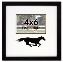 Running Black Horse Equestrian Photo Frame for 4x6 Photo Black and White - £19.98 GBP