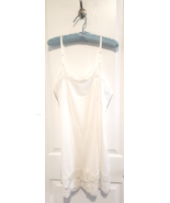 Lorraine Vintage White Full Slip Lingerie Size 36 Silky Lace Lacy - £11.09 GBP