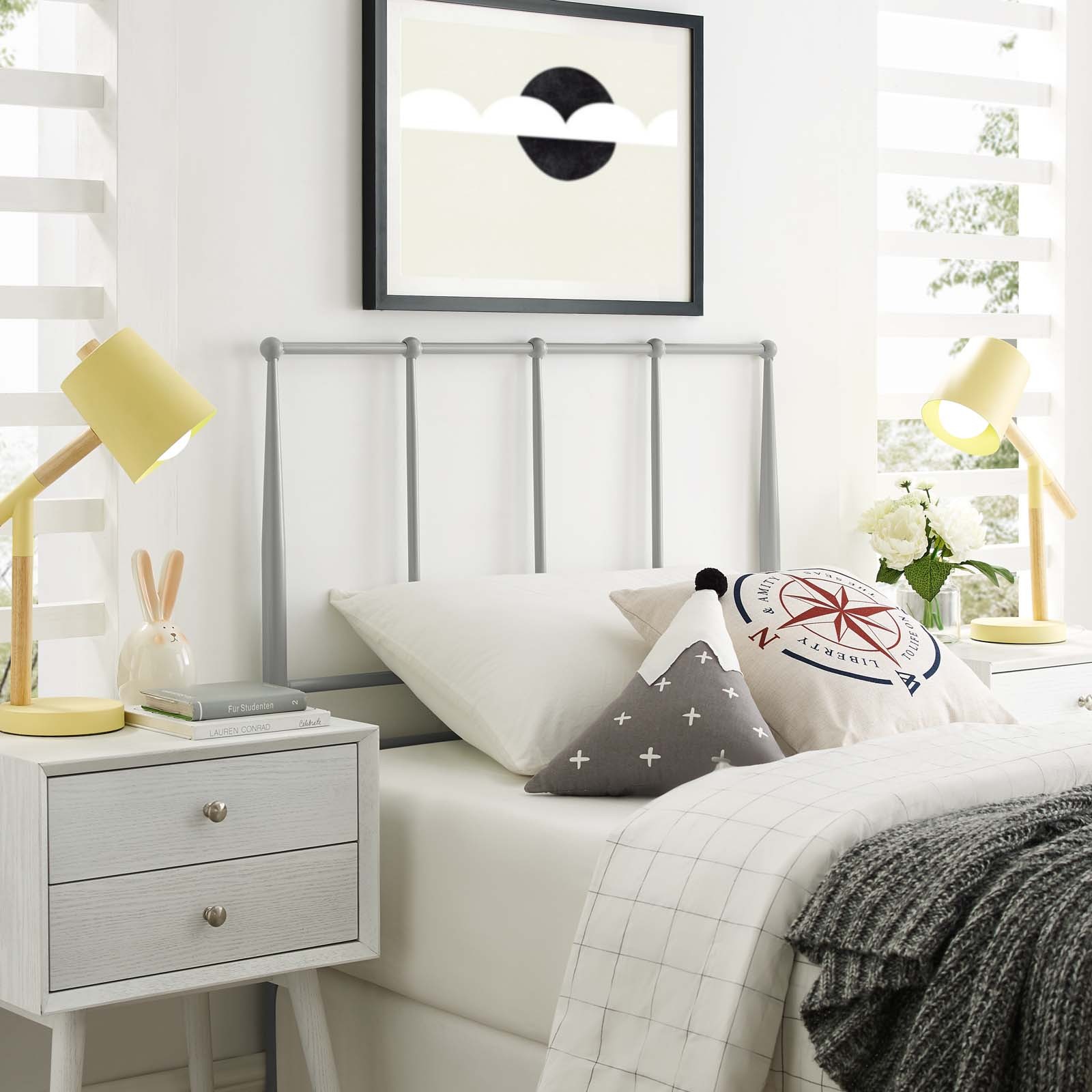 Kiana Twin Metal Stainless Steel Headboard Gray MOD-6103-GRY - $72.97