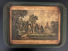 Vintage Tin Serving Tray Litho Print Collectible Sunny Side Tarrytown Ne... - £42.51 GBP