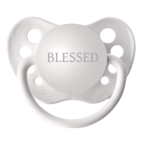 BLESSED Baby Pacifier - Christening Binky - Baby Shower Gift - White 6-18 months - £10.38 GBP