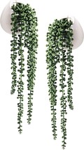 Artificial String Of Pearls Plants In White Ceramic, Set Of 2 Hanging - $38.99