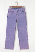 Orchid Petal Vintage Wash Frayed Hem Ankle-length Jeans - $35.53