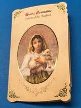  Saint Germaine de Pibrac Novena Prayer Card with Medal, New - $7.92