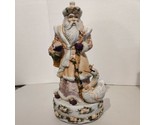 Victorian Old World Santa Porcelain Music Box Figurine, Plays White Chri... - $17.81