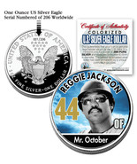 REGGIE JACKSON 2006 American Silver Eagle Dollar 1 oz US Colorized Coin ... - £66.14 GBP