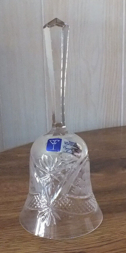 Primary image for Beautiful vintage 24% lead crystal hand cut Grape etched BELL Made in Hungary