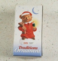 CVS 1997 Traditions Teddy Bear Santa Christmas Holiday Ornament MINT wit... - £8.07 GBP