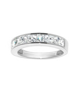 Precious Stars 14k White Gold 1.3ct Princess Diamonette CZ Channel Weddi... - $6,287.08 MXN+