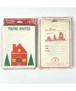 Holiday Open House Xmas Party Vtg Z-Fold Invitations 2 Packs 16 Invitati... - $26.95